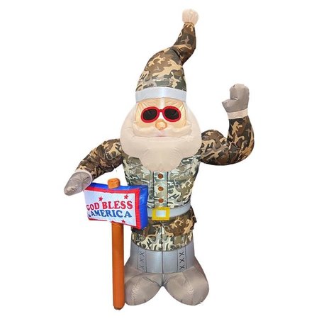 CELEBRATIONS 7 ft. Army Santa Inflatable MY-22S745